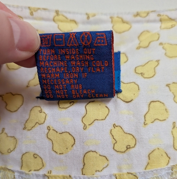 VTG So Blue Pear Fruit Print 100% Cotton Short Sleeve Shift Dress Size 6 - Picture 4 of 10